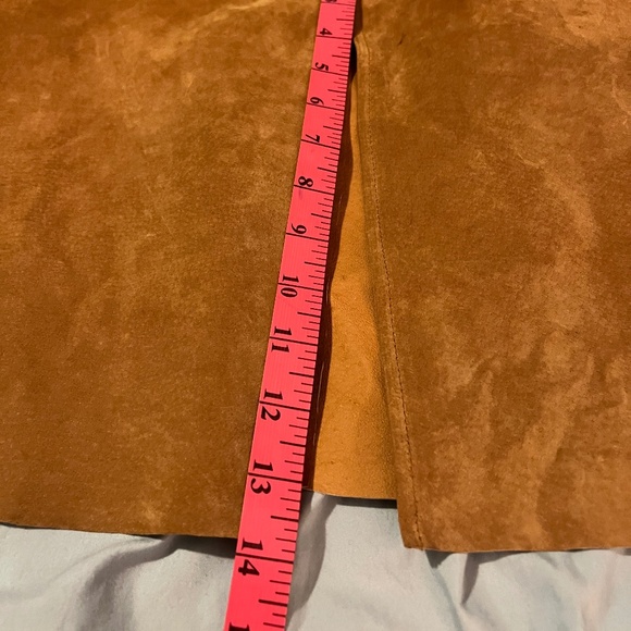 RALPH LAUREN SUEDE 22W MIDI SKIRT MAX WAIST 42 INCHES CAMEL TAN - Picture 11 of 14